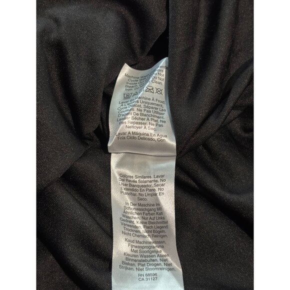 DKNY Black Midi Pleated Skirt With Leopard Print & Elastic Waistband M - Picture 6 of 10